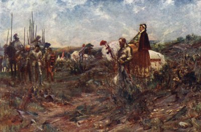 Queen Mary på Carberry Hill (farge litho) av Allan Stewart