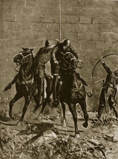 Stephen redder prins Henry av Skottland ved Ludlow, illustrasjon fra 