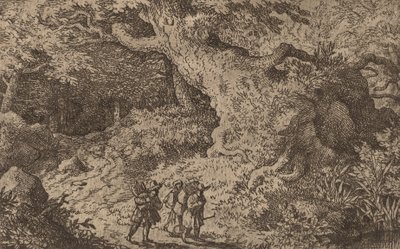 En tykk skog, sannsynligvis ca. 16451656. av Allart van Everdingen