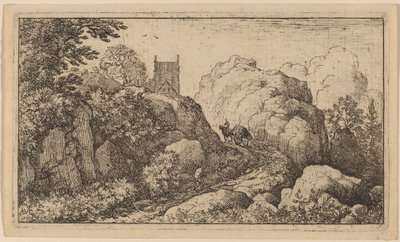 Vogn i et smalt pass, sannsynligvis ca. 16451656. av Allart van Everdingen