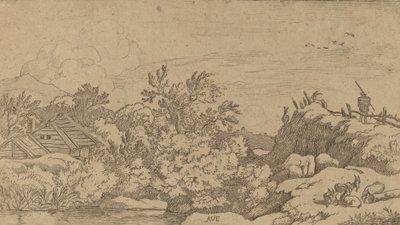Geiteflokk på en høyde, sannsynligvis ca. 16451656. av Allart van Everdingen