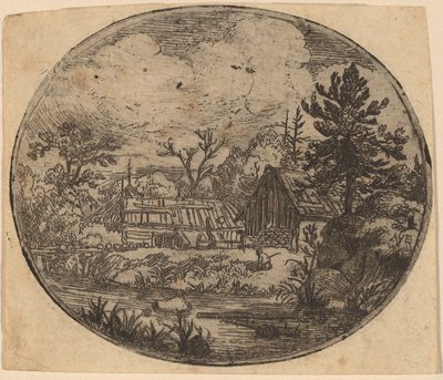 Hamlet ved bredden av en elv av Allart van Everdingen