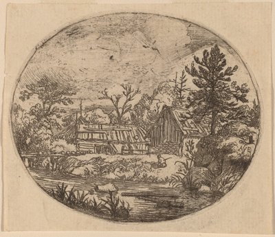 Hamlet ved bredden av en elv av Allart van Everdingen