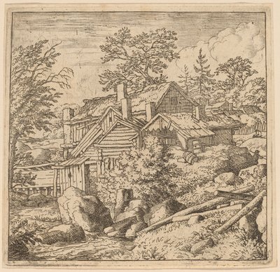 Hamlet på en fjellside av Allart van Everdingen