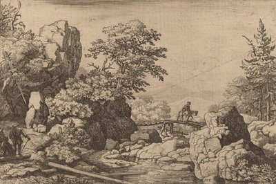 Rytter på en bro, sannsynligvis ca. 16451656. av Allart van Everdingen