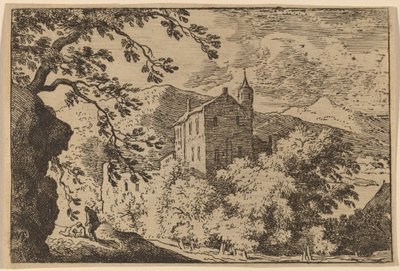 Stort hus med et tårn, sannsynligvis ca. 16451656. av Allart van Everdingen