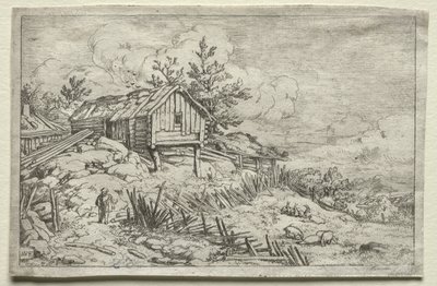 Mann i Gateway of Deserted House av Allart van Everdingen