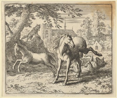 Renard går med grevlingen til retten for å appease the Lion's Anger, 1650-75. av Allart van Everdingen
