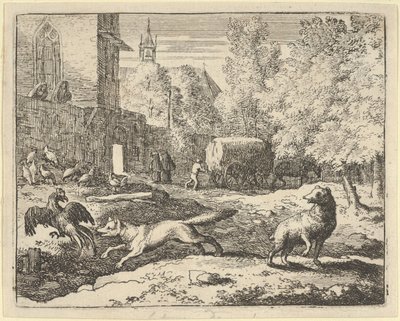 Renard vil finne en hane, 1650-75. av Allart van Everdingen