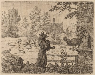 Reynard forkledd som en munk, sannsynligvis ca. 16451656. av Allart van Everdingen