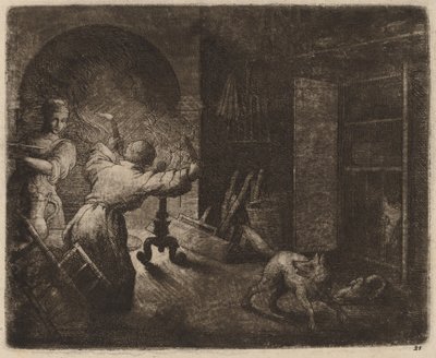 Reynard stjeler en kapong fra pastoren, sannsynligvis ca. 16451656. av Allart van Everdingen