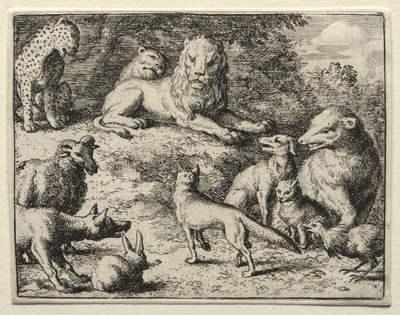 Reynard the Fox: Reynard dukker opp i retten av Allart van Everdingen