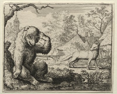 Reynard the Fox: Reynard Chides the Injured Bear. av Allart van Everdingen