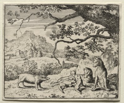 Reynard the Fox: The Grevling kaller Reynard til retten av Allart van Everdingen