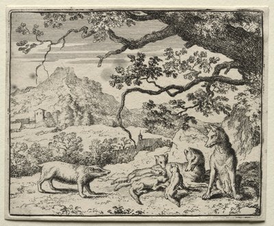 Reynard the Fox: The Grevling kaller Reynard til retten. av Allart van Everdingen