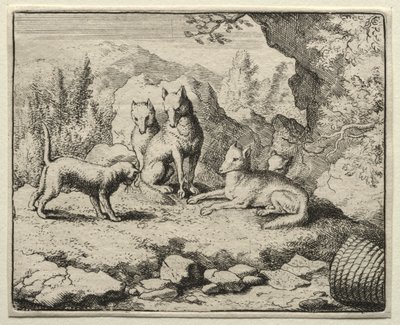 Reynard the Fox: The Cat Calls Reynard til retten. av Allart van Everdingen