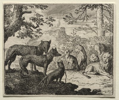 Reynard the Fox: The Relatives of Reynard Leave Court av Allart van Everdingen