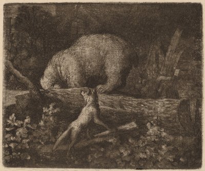The Bear Trapped, sannsynligvis ca. 16451656. av Allart van Everdingen