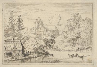 Fatene og plankene på baksiden av elven, 1600-tallet. av Allart van Everdingen