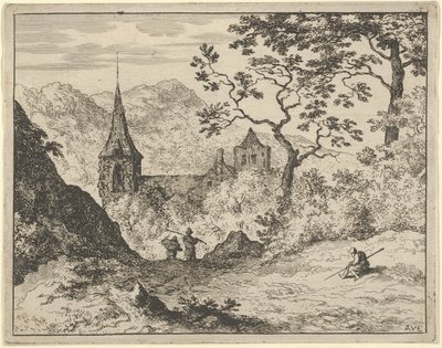 Kirken i dalen, 1600-tallet. av Allart van Everdingen