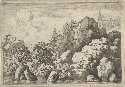 Kirken på bakken, 1600-tallet. av Allart van Everdingen