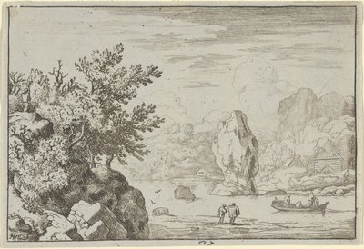 The Rock in the Middle of the River, 1600-tallet. av Allart van Everdingen