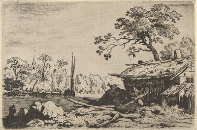 The Ruinous Hut, 1600-tallet. av Allart van Everdingen
