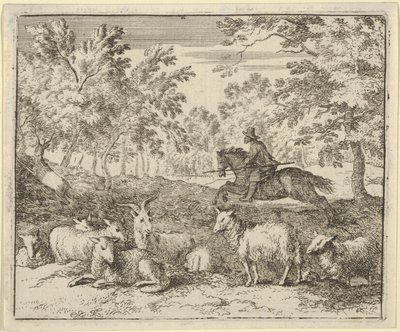 Hyrden på hesteryggen jager hjorten, 1650-75. av Allart van Everdingen