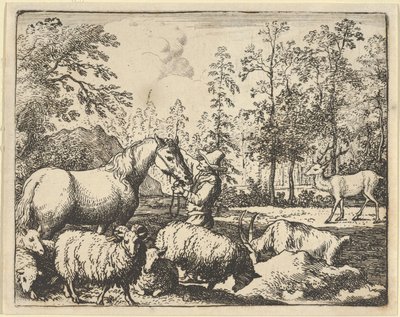 Historien om hesten som vil hevne seg på hjorten, 1650-75. av Allart van Everdingen