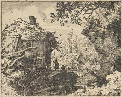 Stråhytta sett bakfra, 1600-tallet. av Allart van Everdingen
