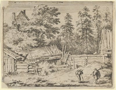 De tre hyttene, 1600-tallet. av Allart van Everdingen