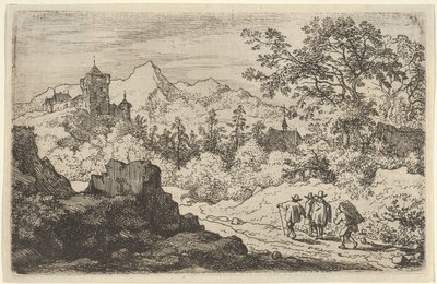 The Three Men and the Porter, 1600-tallet. av Allart van Everdingen