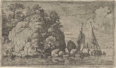 De to båtene på elven, 1600-tallet. av Allart van Everdingen
