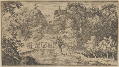 Vannmøllen ved foten av fjellet, 1600-tallet. av Allart van Everdingen