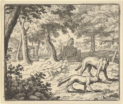 Ulven anklager Renard for å spise fisken han stjal, 1650-75. av Allart van Everdingen
