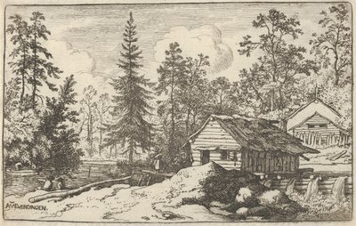 Kvinnen ser mot båten, 1600-tallet. av Allart van Everdingen