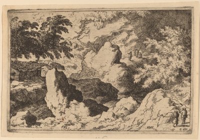 Three Men on a Rock, sannsynligvis ca. 16451656. av Allart van Everdingen
