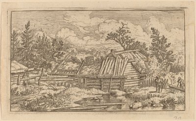 To bjelker som flyter i vannet, sannsynligvis ca. 16451656. av Allart van Everdingen