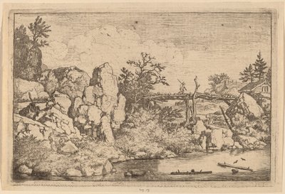 To tømmerstokker i vannet, sannsynligvis ca. 16451656. av Allart van Everdingen