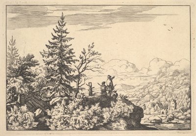 To menn på en steinterrasse. av Allart van Everdingen