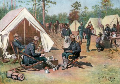 Pease on a Trencher--Officers' Mess, 9th US Cavalry, Port Tampa av Allen Carter Redwood