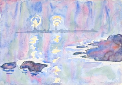 Akvarell nr. 73, Blå og lavendel, 1928. av Allen Tucker