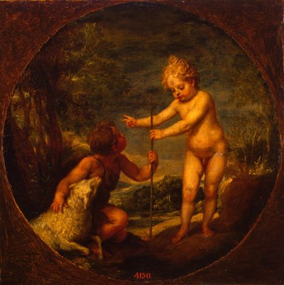 Kristus og døperen Johannes som barn, ca 1665 av Alonso Cano