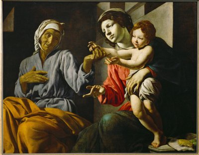 Den hellige Maria med barn og den hellige Anna (maleri på lerret) av Alonso Cano