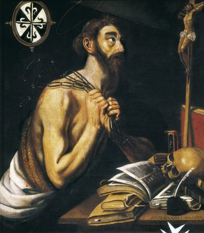 Saint Dominic botferdig. 1621 (olje på lerret) av Alonso Florin