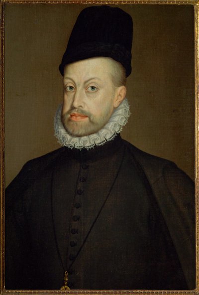 Kong Filip II av Spania, sønn av keiser Karl V og Isabella av Portugal (maleri på lerret) av Alonso Sanchez Coello