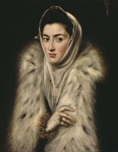 Lady in a Fur Wrap (olje på lerret) av Alonso Sánchez Coello