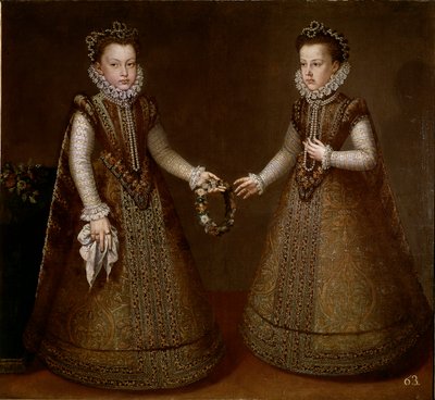Portrett av Isabella og Catherine, døtre av kong Filip II (1527-1598) av Spania Maleri av Alonso Sanchez-Coello (Sanchez Coello) (ca. 1531-1588) 1570 rundt Madrid, Prado-museet av Alonso Sánchez Coello