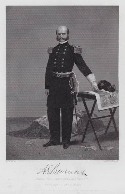Ambrose Everett Burnside (gravering) av Alonzo (after) Chappel
