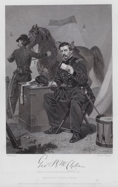 George Brinton McClellan (gravering) av Alonzo (after) Chappel